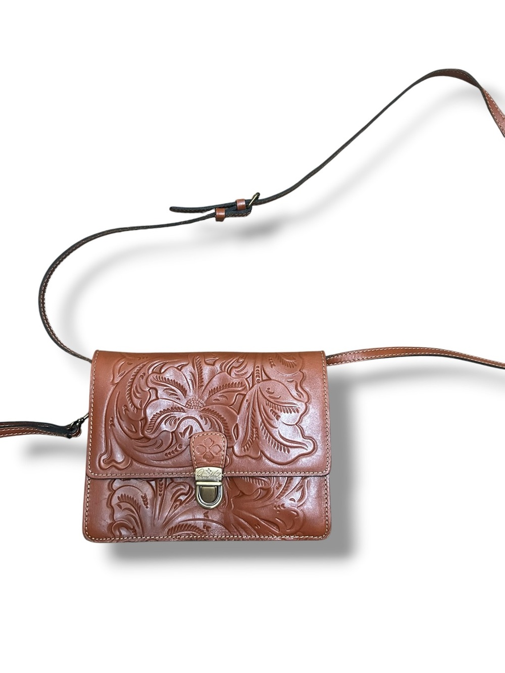 Patricia Nash Florence Laurentina Tooled Leather Crossbody Purse